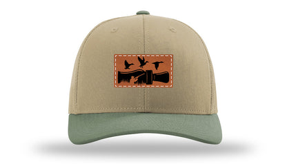 Duck Call Leather Patch Richardson 112 Hat-Khaki / Loden - CMB