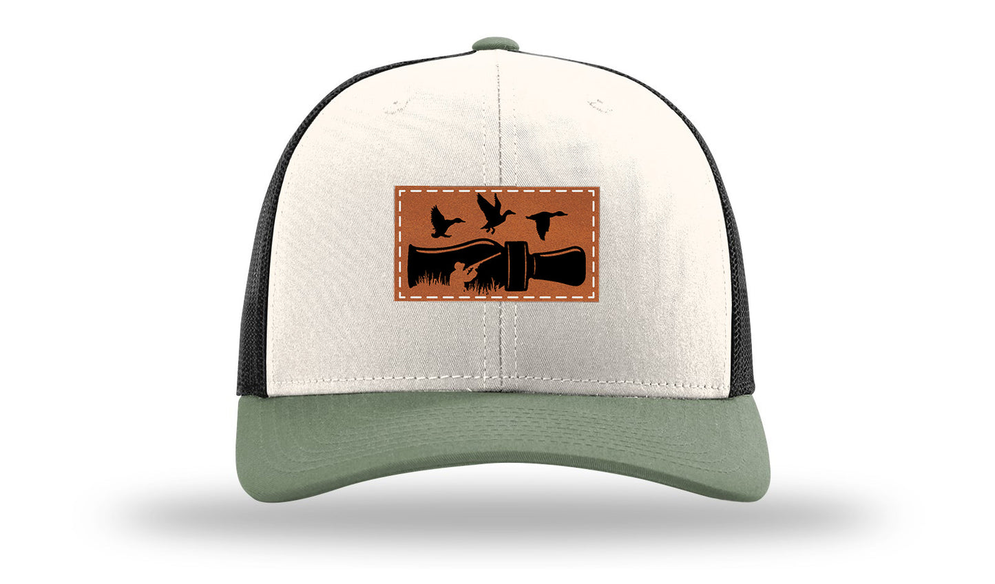 Duck Call Leather Patch Richardson 112 Hat-Cream / Black / Loden
