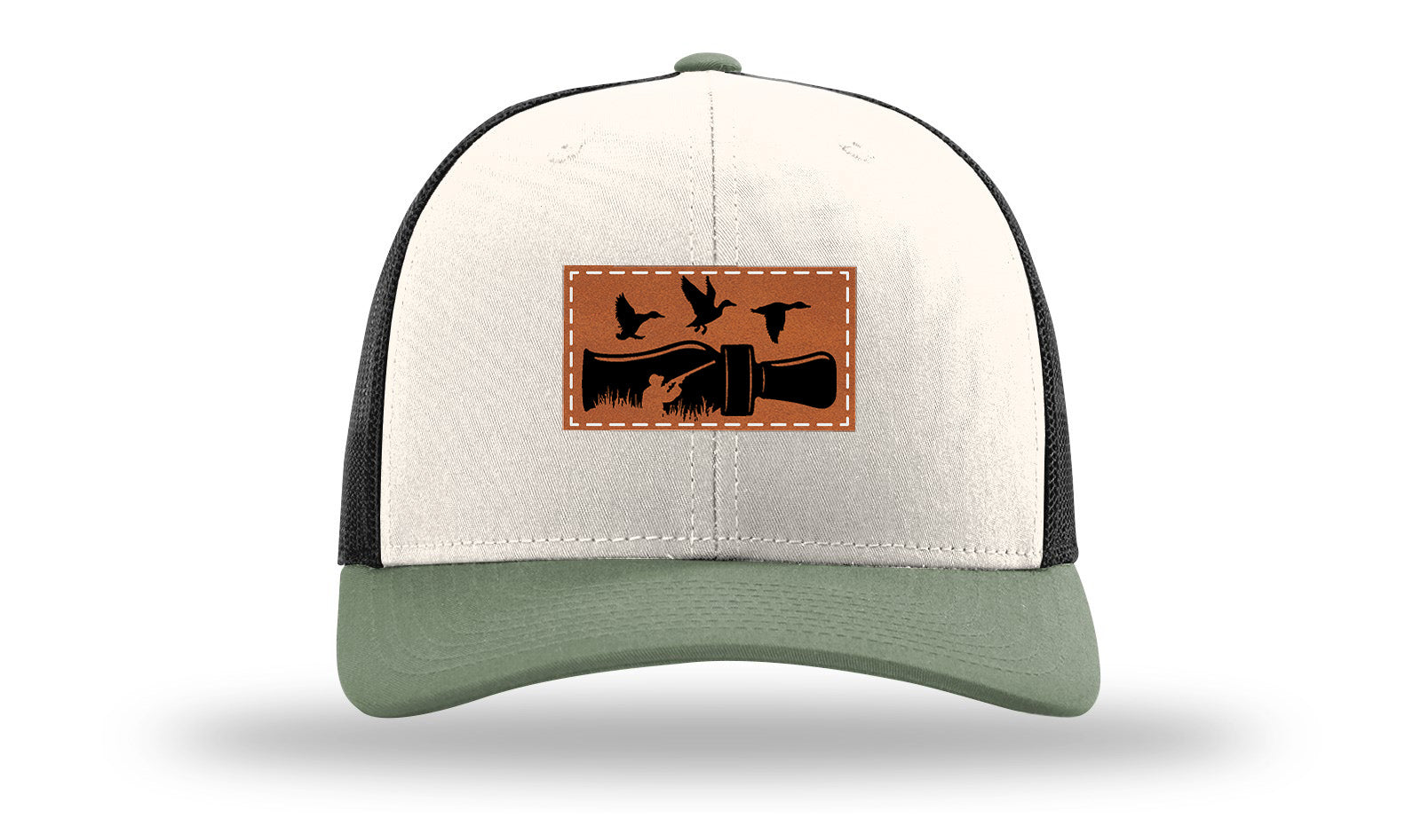 Duck Call Leather Patch Richardson 112 Hat-Cream / Black / Loden