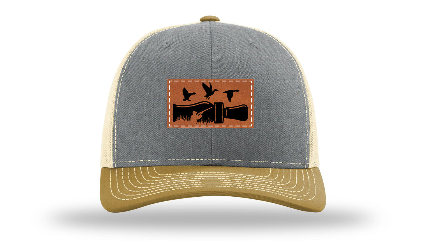 Duck Call Leather Patch Richardson 112 Hat-Heather Grey / Birch / Amber Gold