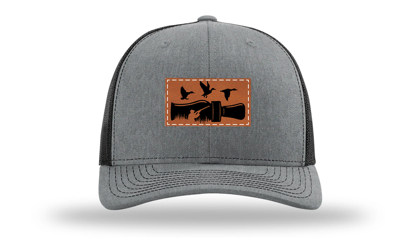 Duck Call Leather Patch Richardson 112 Hat-Heather Grey / Black