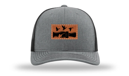 Duck Call Leather Patch Richardson 112 Hat-Heather Grey / Black
