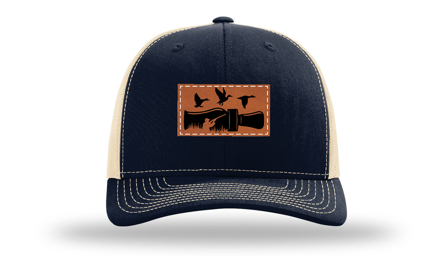 Duck Call Leather Patch Richardson 112 Hat-Navy /  Khaki