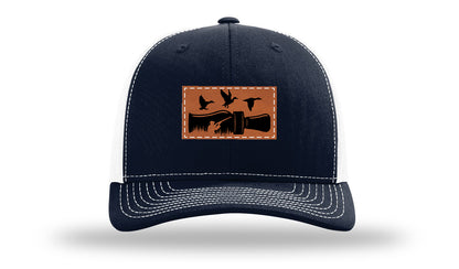 Duck Call Leather Patch Richardson 112 Hat-Navy / White
