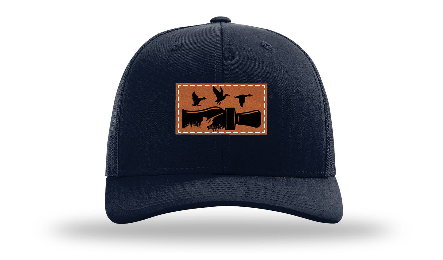 Duck Call Leather Patch Richardson 112 Hat-Navy