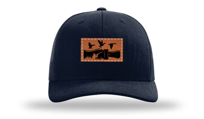 Duck Call Leather Patch Richardson 112 Hat-Navy