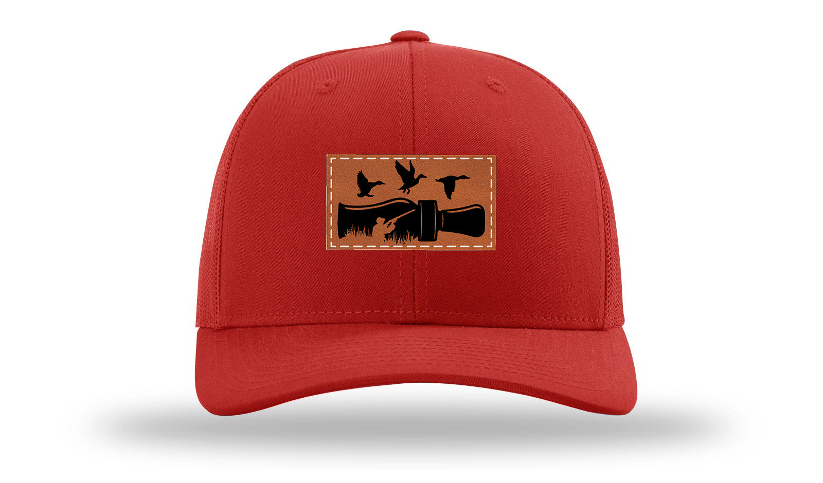 Duck Call Leather Patch Richardson 112 Hat-Red