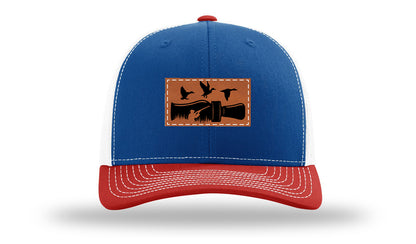 Duck Call Leather Patch Richardson 112 Hat-Royal / White / Red