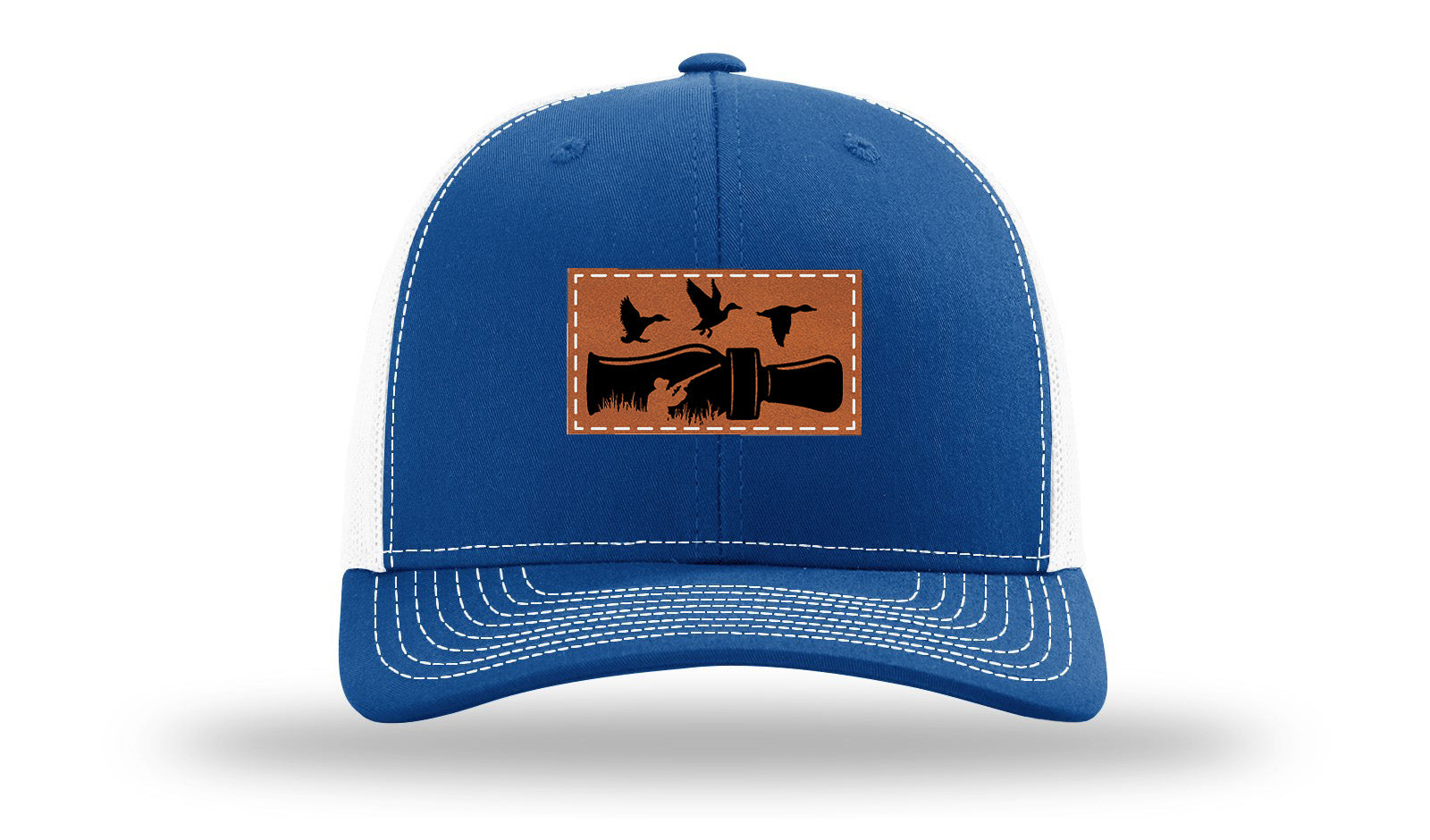 Duck Call Leather Patch Richardson 112 Hat-Royal / White