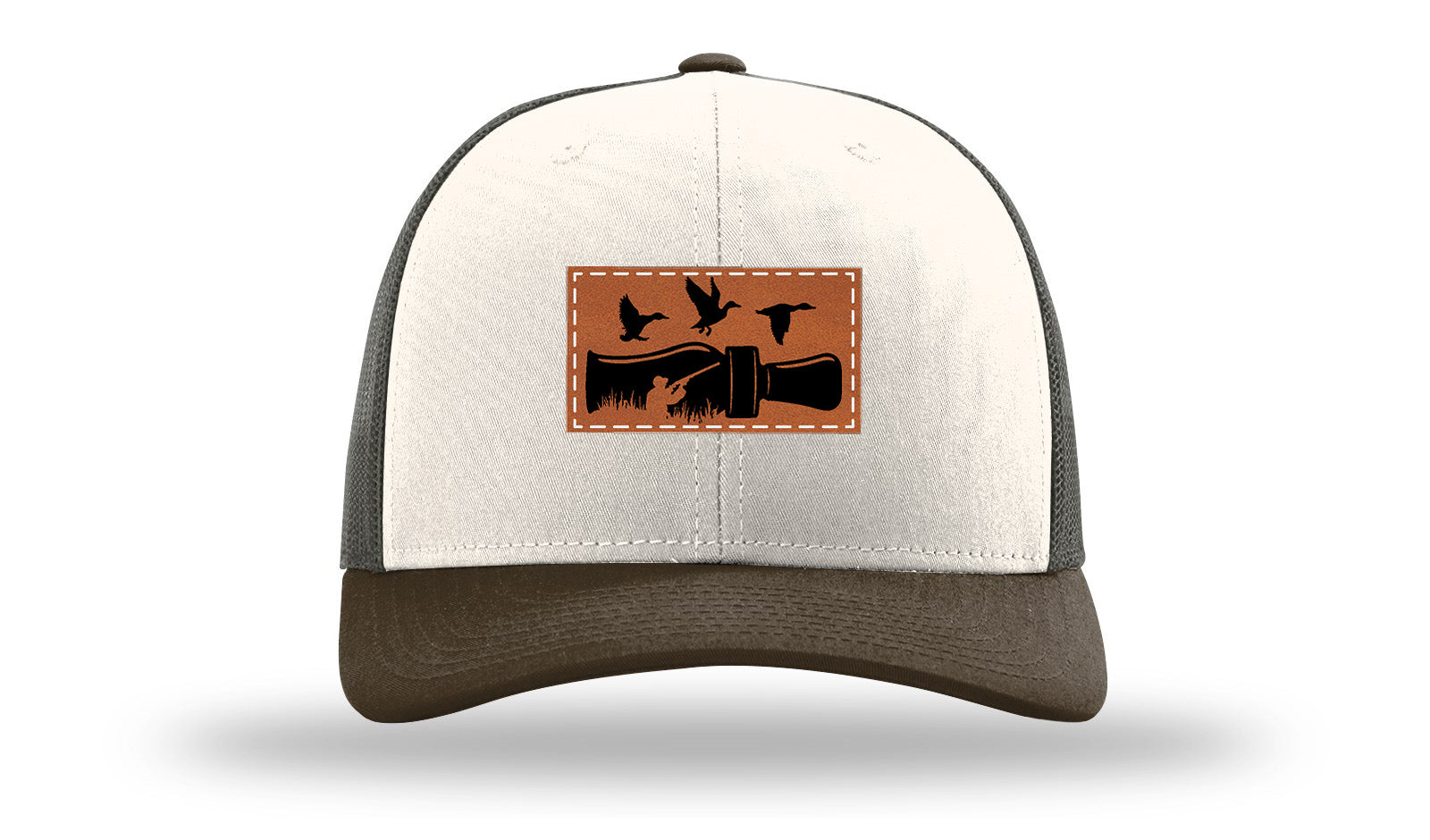 Duck Call Leather Patch Richardson 112 Hat-Cream / Gray Brown / Brown