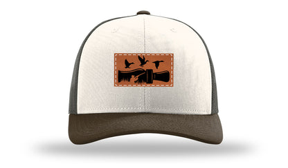Duck Call Leather Patch Richardson 112 Hat-Cream / Gray Brown / Brown