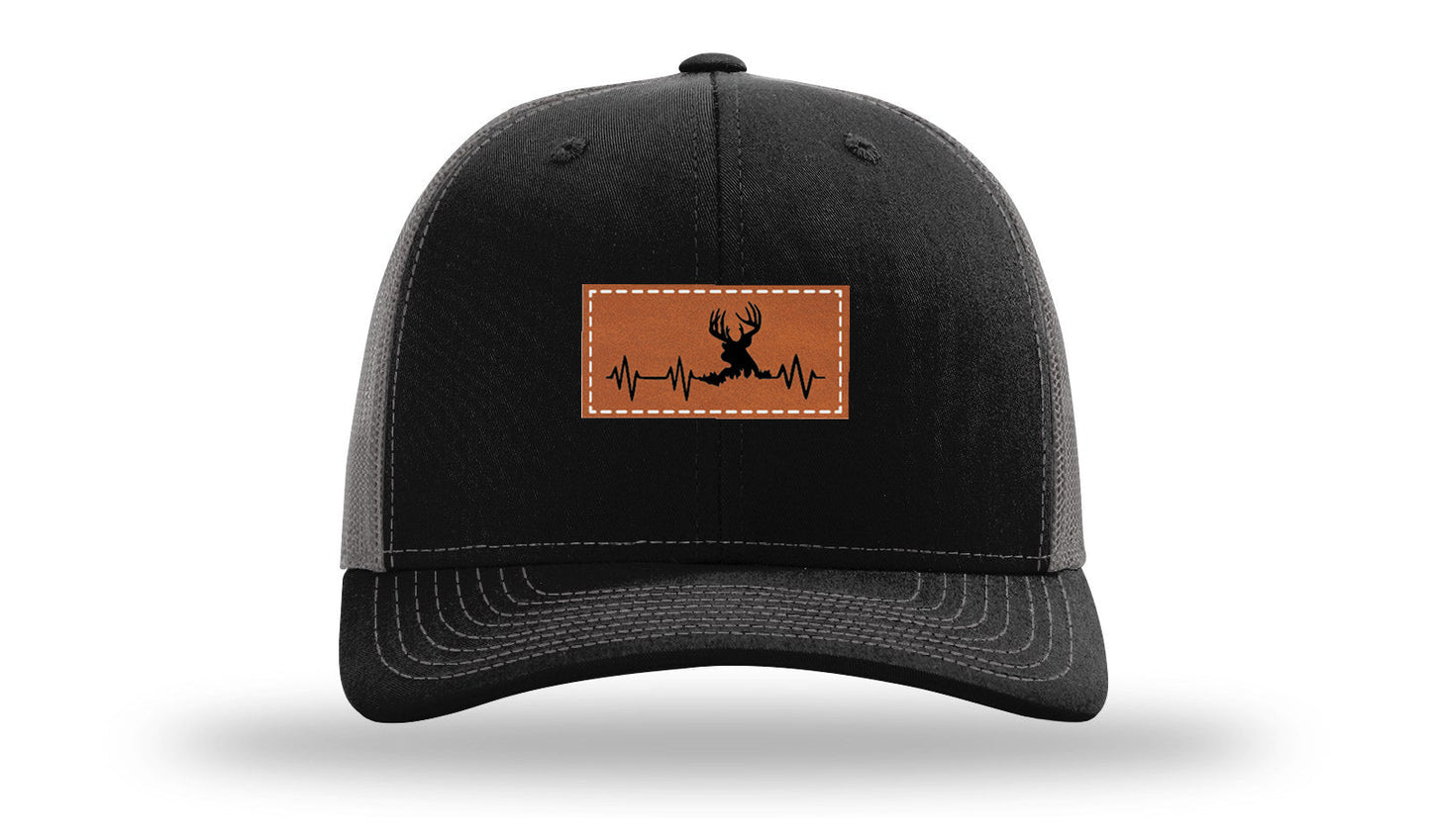 Deer Heartbeat Leather Patch Richardson 112 Hat