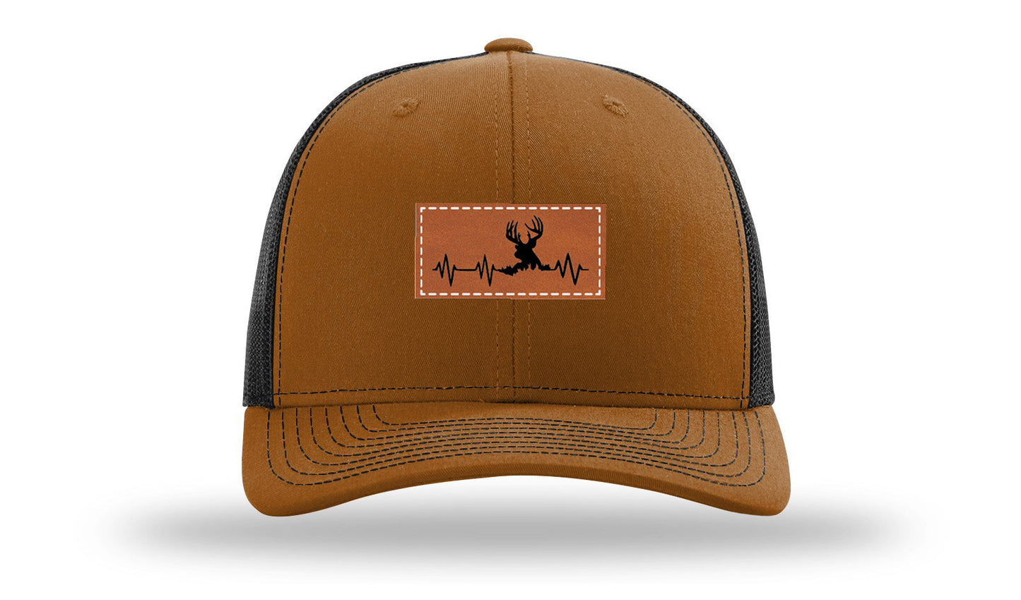 Deer Heartbeat Leather Patch Richardson 112 Hat