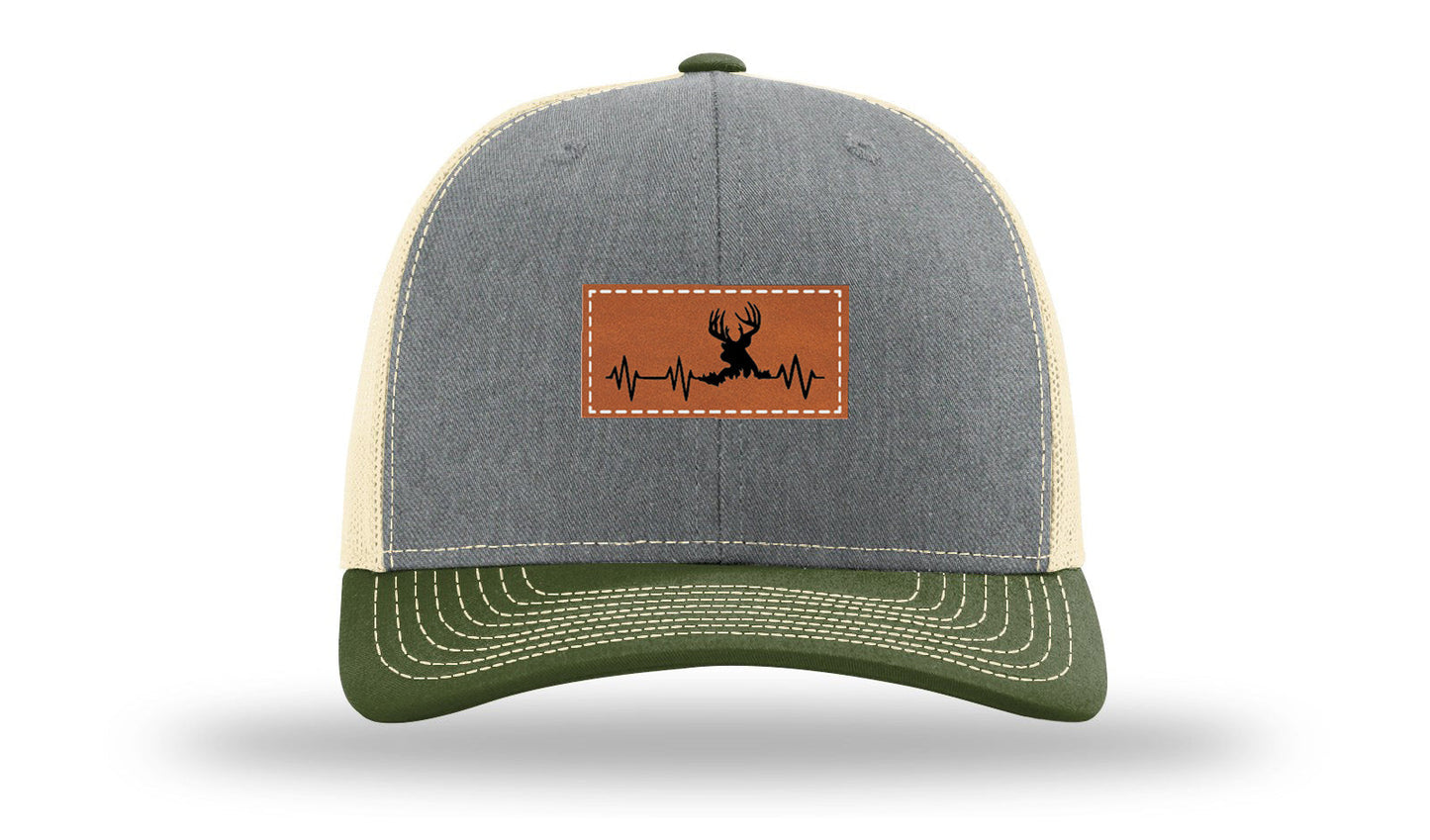 Deer Heartbeat Leather Patch Richardson 112 Hat