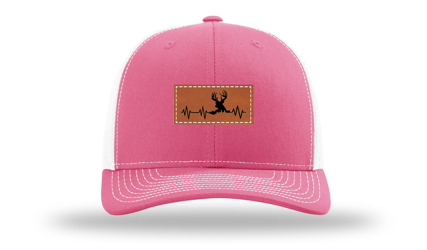 Deer Heartbeat Leather Patch Richardson 112 Hat