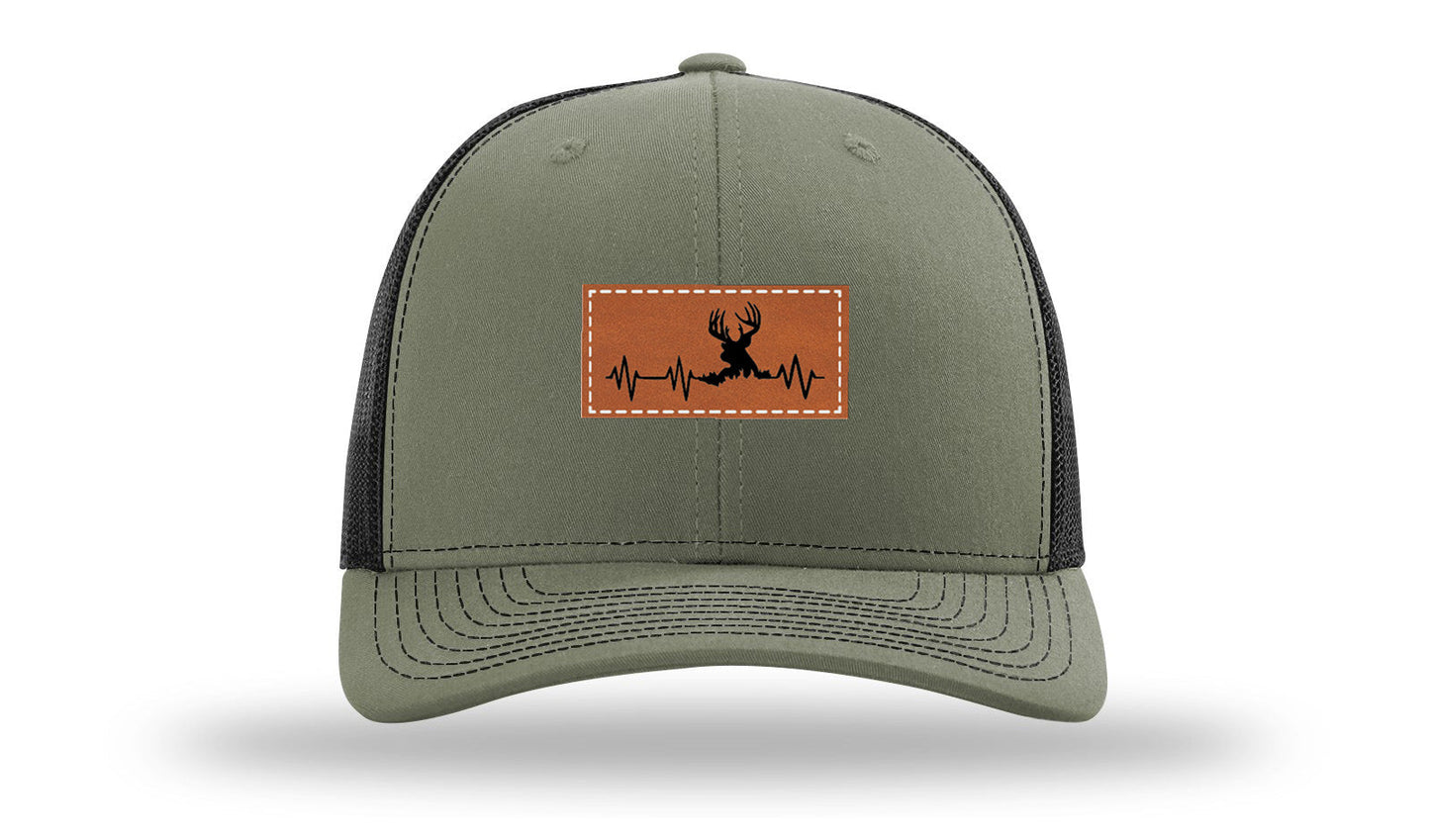 Deer Heartbeat Leather Patch Richardson 112 Hat