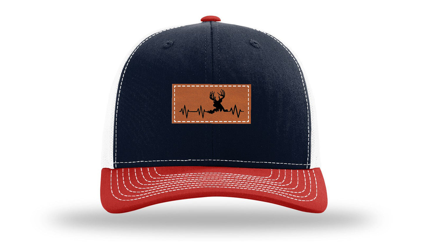 Deer Heartbeat Leather Patch Richardson 112 Hat