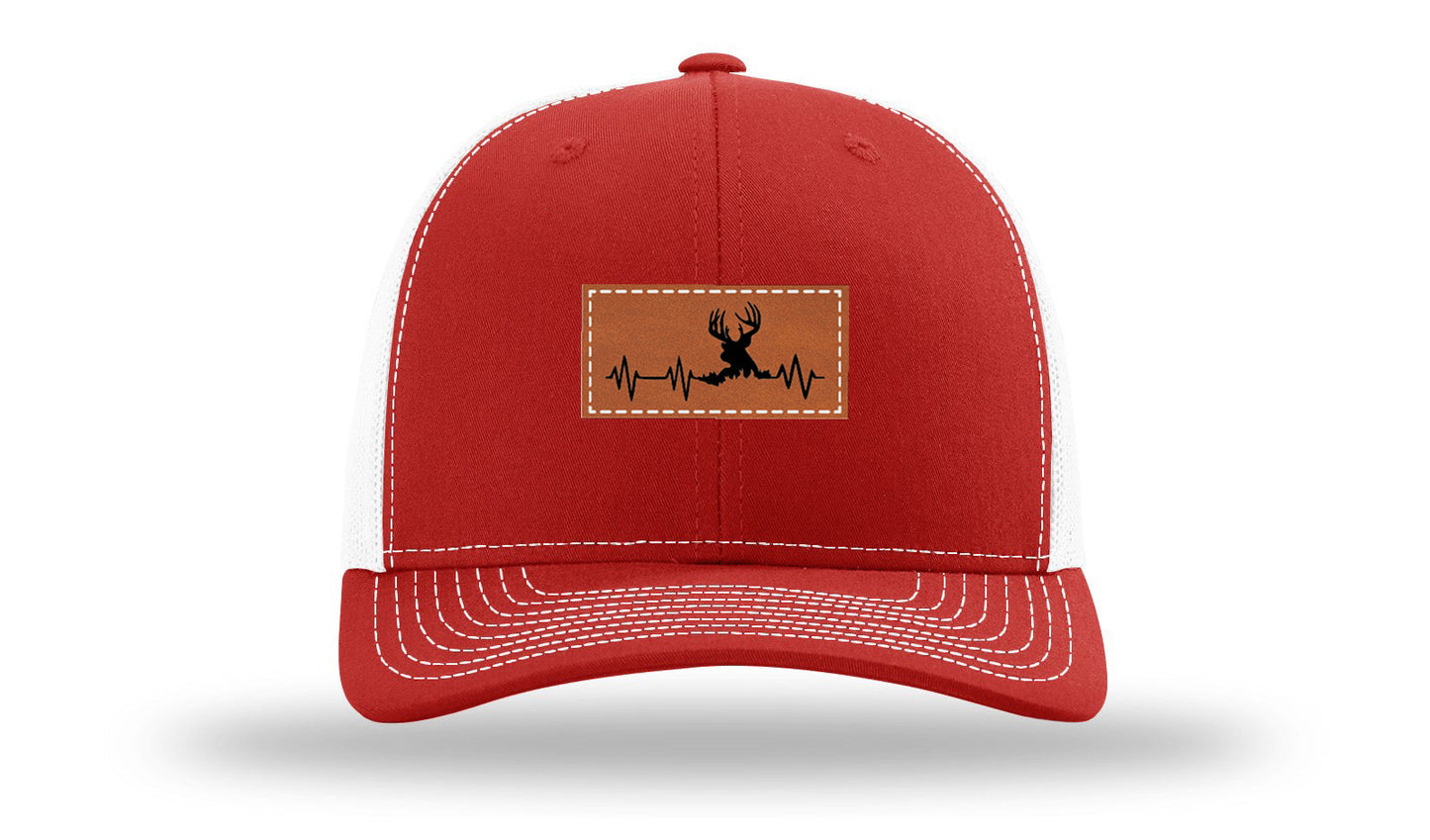 Deer Heartbeat Leather Patch Richardson 112 Hat