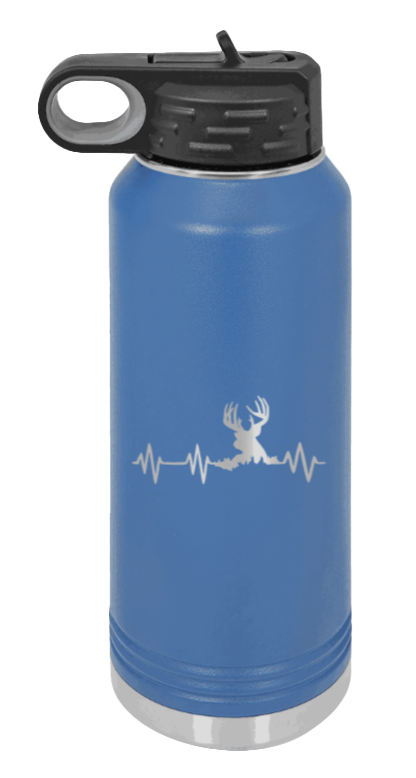 Deer Heartbeat - 32oz Water Bottle- Royal Blue