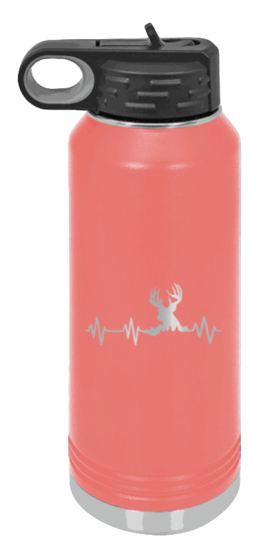 Deer Heartbeat - 32oz Water Bottle- Coral