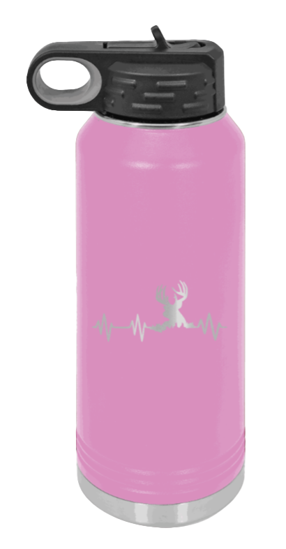 Deer Heartbeat - 32oz Water Bottle- Light Purple