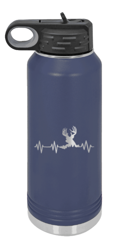 Deer Heartbeat - 32oz Water Bottle- Navy