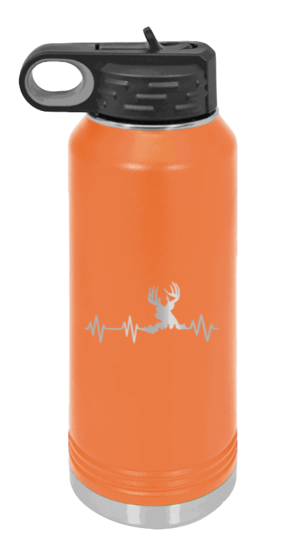 Deer Heartbeat - 32oz Water Bottle- Orange