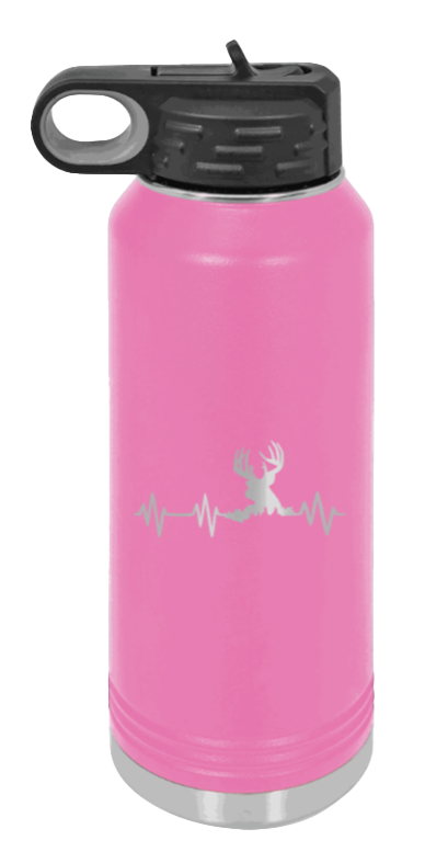 Deer Heartbeat - 32oz Water Bottle- Pink