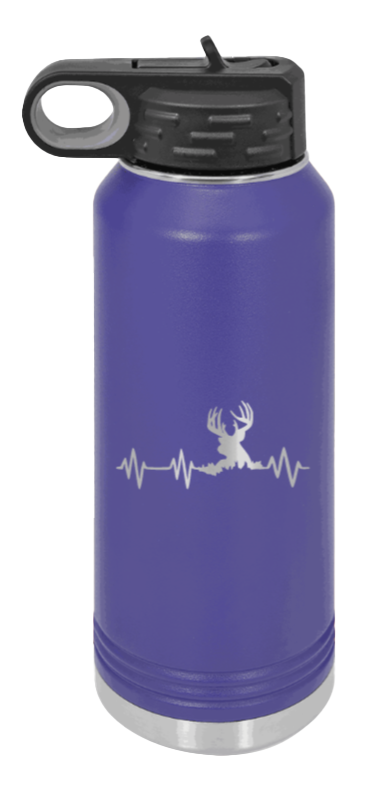 Deer Heartbeat - 32oz Water Bottle- Purple