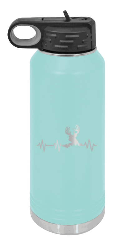 Deer Heartbeat - 32oz Water Bottle- Teal