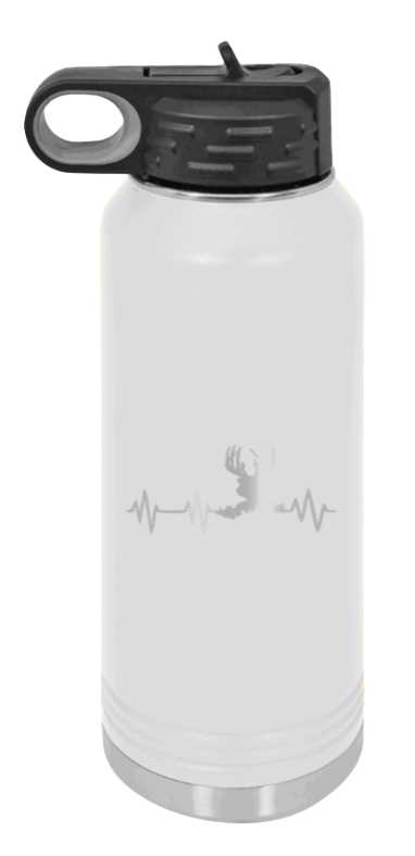 Deer Heartbeat - 32oz Water Bottle- White
