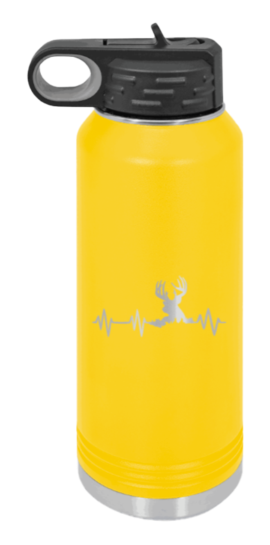 Deer Heartbeat - 32oz Water Bottle- Yellow