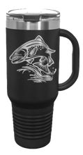 Load image into Gallery viewer, Salmon Jumping 40oz Handle Mug Laser Engraved
