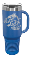 Load image into Gallery viewer, Salmon Jumping 40oz Handle Mug Laser Engraved
