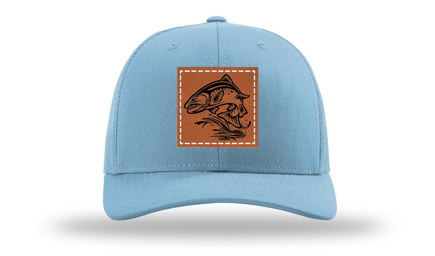 Salmom Jumping Leather Patch Richardson 112 Hat