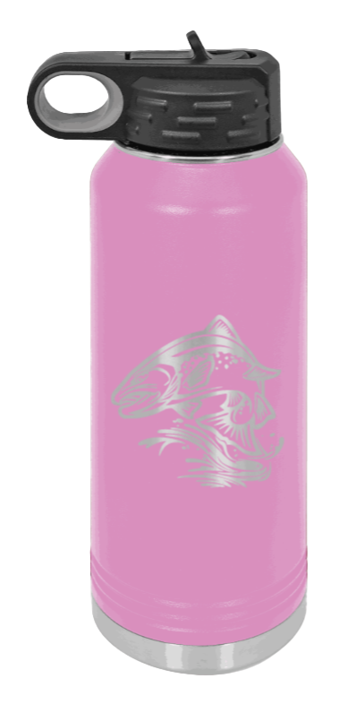 Salmon Jumping - 32oz Water Bottle- Light Purple