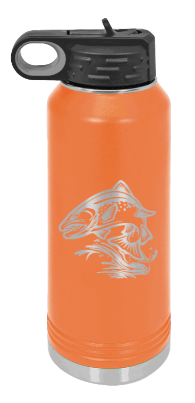 Salmon Jumping - 32oz Water Bottle- Orange