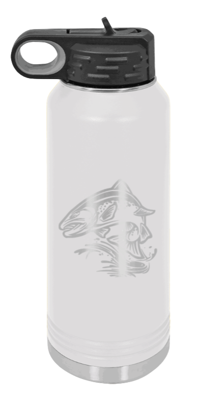 Salmon Jumping - 32oz Water Bottle- White
