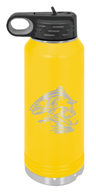 Salmon Jumping - 32oz Water Bottle- Yellow