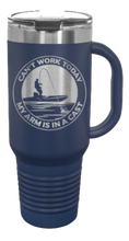 Load image into Gallery viewer, Can&#39;t Work Arms In A Cast 40oz Handle Mug Laser Engraved
