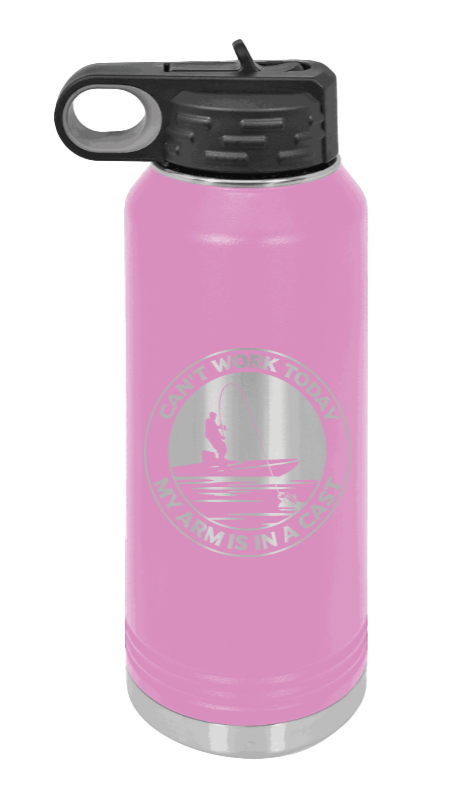 Can't Work Arms In A Cast - 32oz Water Bottle- Light Purple