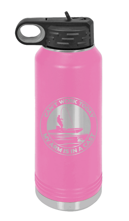 Can't Work Arms In A Cast - 32oz Water Bottle- Pink