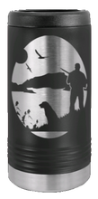 Load image into Gallery viewer, Hunter With Dog Laser Engraved Slim Can Insulated Koosie
