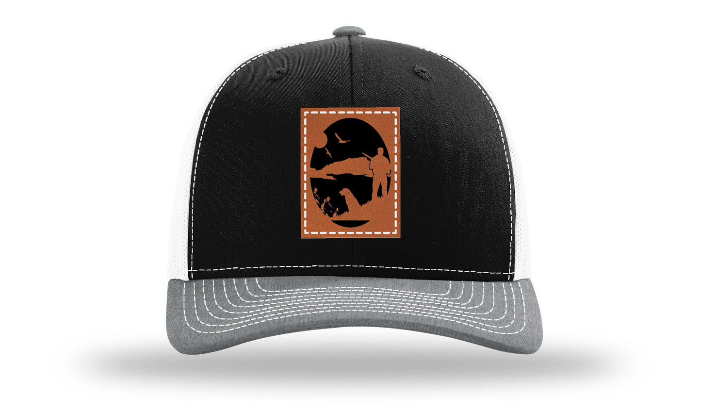 Hunter With Dog Leather Patch Richardson 112 Hat