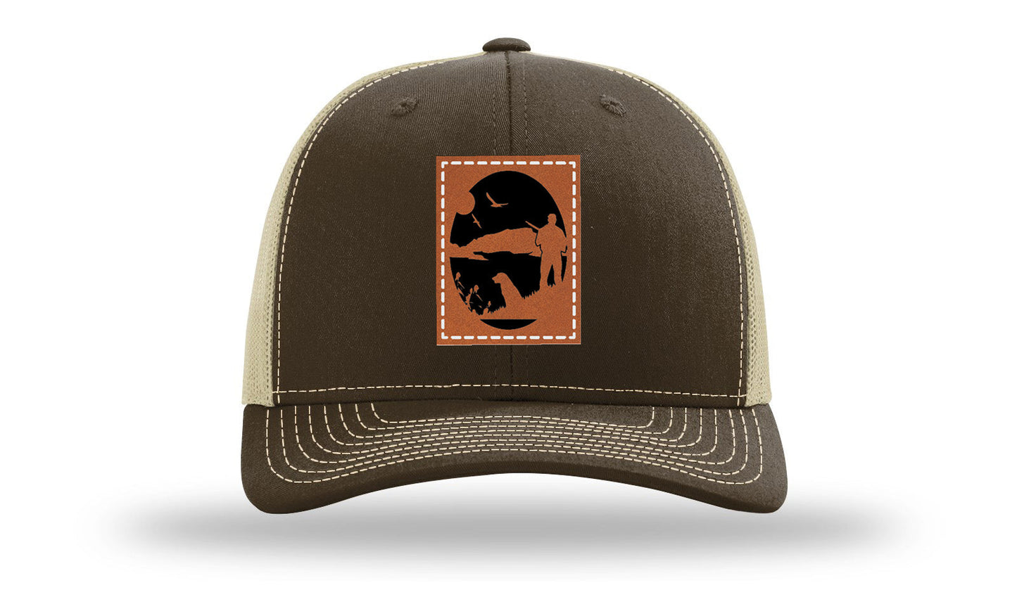 Hunter With Dog Leather Patch Richardson 112 Hat