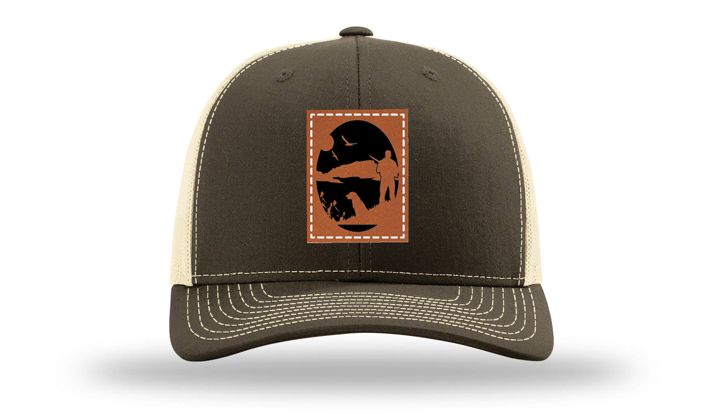 Hunter With Dog Leather Patch Richardson 112 Hat