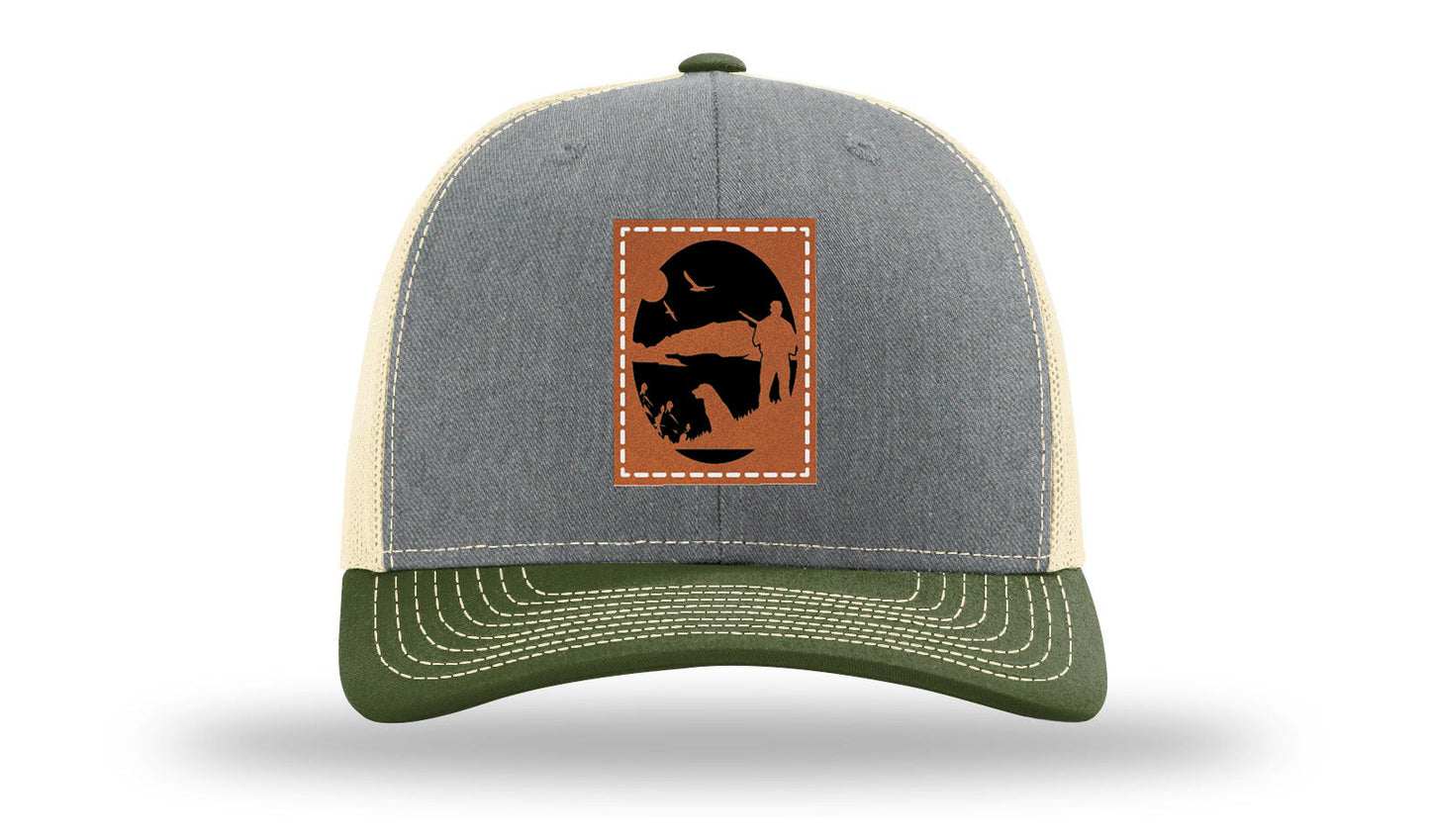 Hunter With Dog Leather Patch Richardson 112 Hat