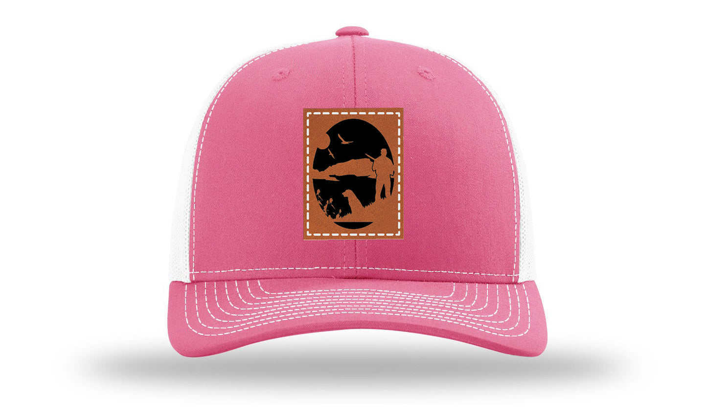 Hunter With Dog Leather Patch Richardson 112 Hat