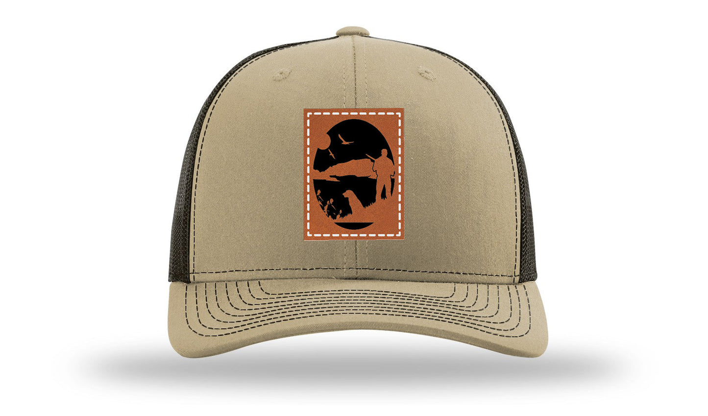Hunter With Dog Leather Patch Richardson 112 Hat