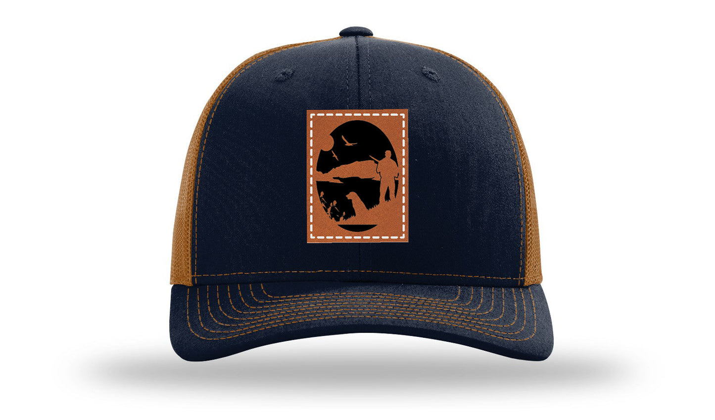 Hunter With Dog Leather Patch Richardson 112 Hat